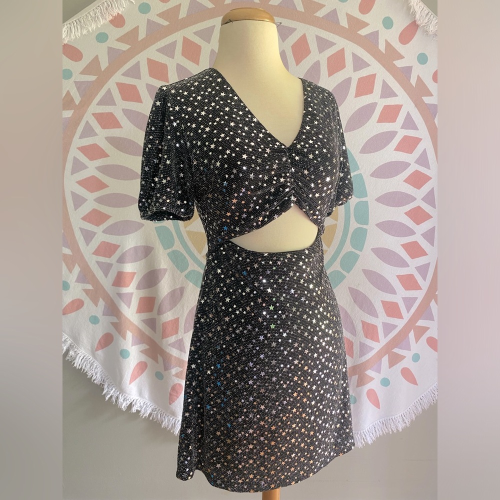 Alter’d State Silver Star Sequin Dress - M